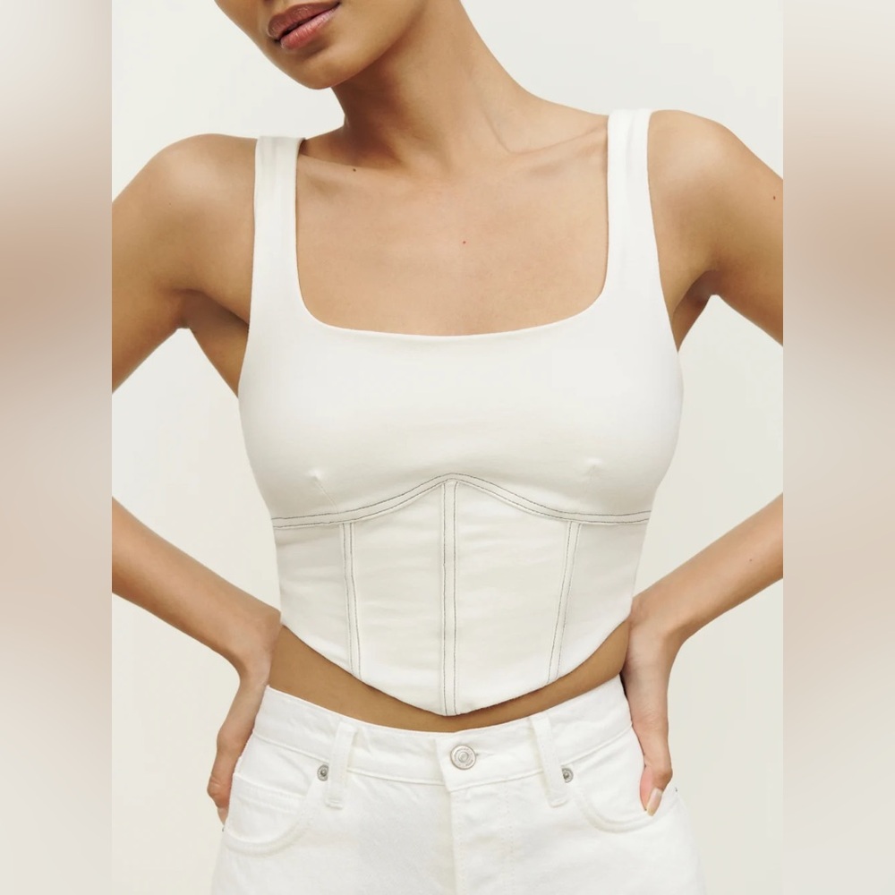 Reformation Melina Knit Top in M Ivory